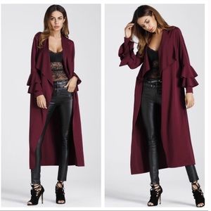 ‼️BOGO‼️NWT Waterfall Double Ruffle Over Coat